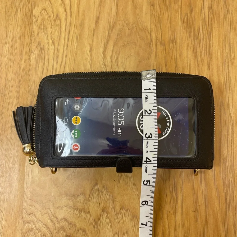 Black Phone/Wallet Wristlet and Crossbody Straps